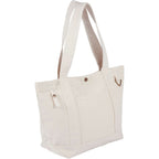 Recycled Canvas Souvenir Tote with Snap Closure, 15 oz - Natural - Right Angle