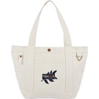 Recycled Canvas Souvenir Tote with Snap Closure, 15 oz Transfer - Natural - Front