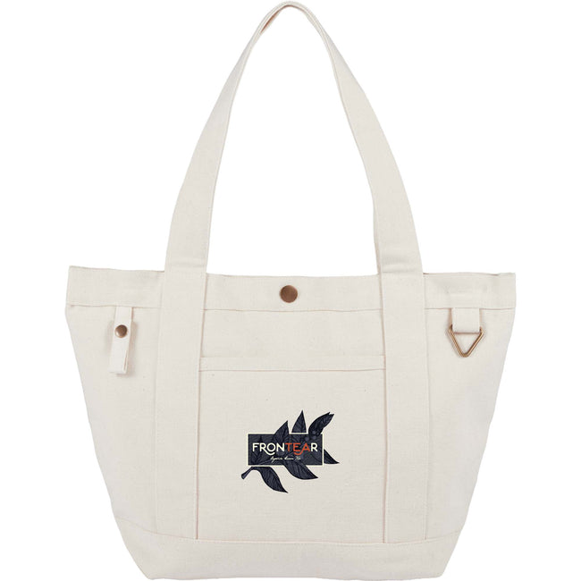 Recycled Canvas Souvenir Tote with Snap Closure, 15 oz Transfer