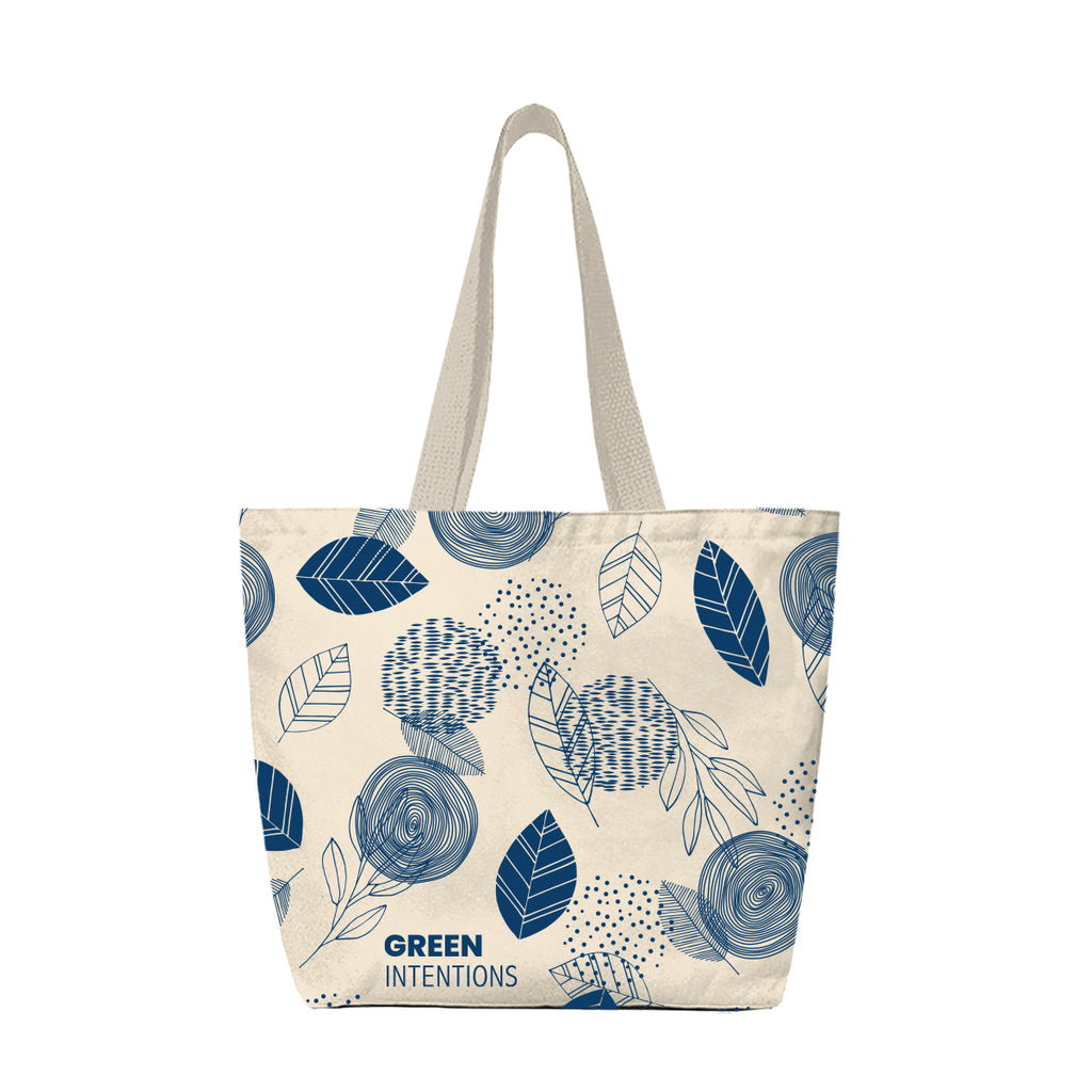 Recycled Canvas Tote Bag, 14 oz - Natural - Silk Screen