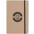 Recycled Cardboard Notebook with Elastic Closure, 5.5 x 8.5 Inches - Natural - Front