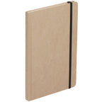 Recycled Cardboard Notebook with Elastic Closure, 5.5 x 8.5 Inches - Natural - Right Angle