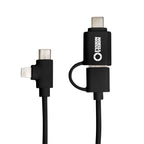 Recycled Charging Cable, 5 Foot - Black - Pad Print