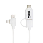 Recycled Charging Cable, 5 Foot - White - Pad Print