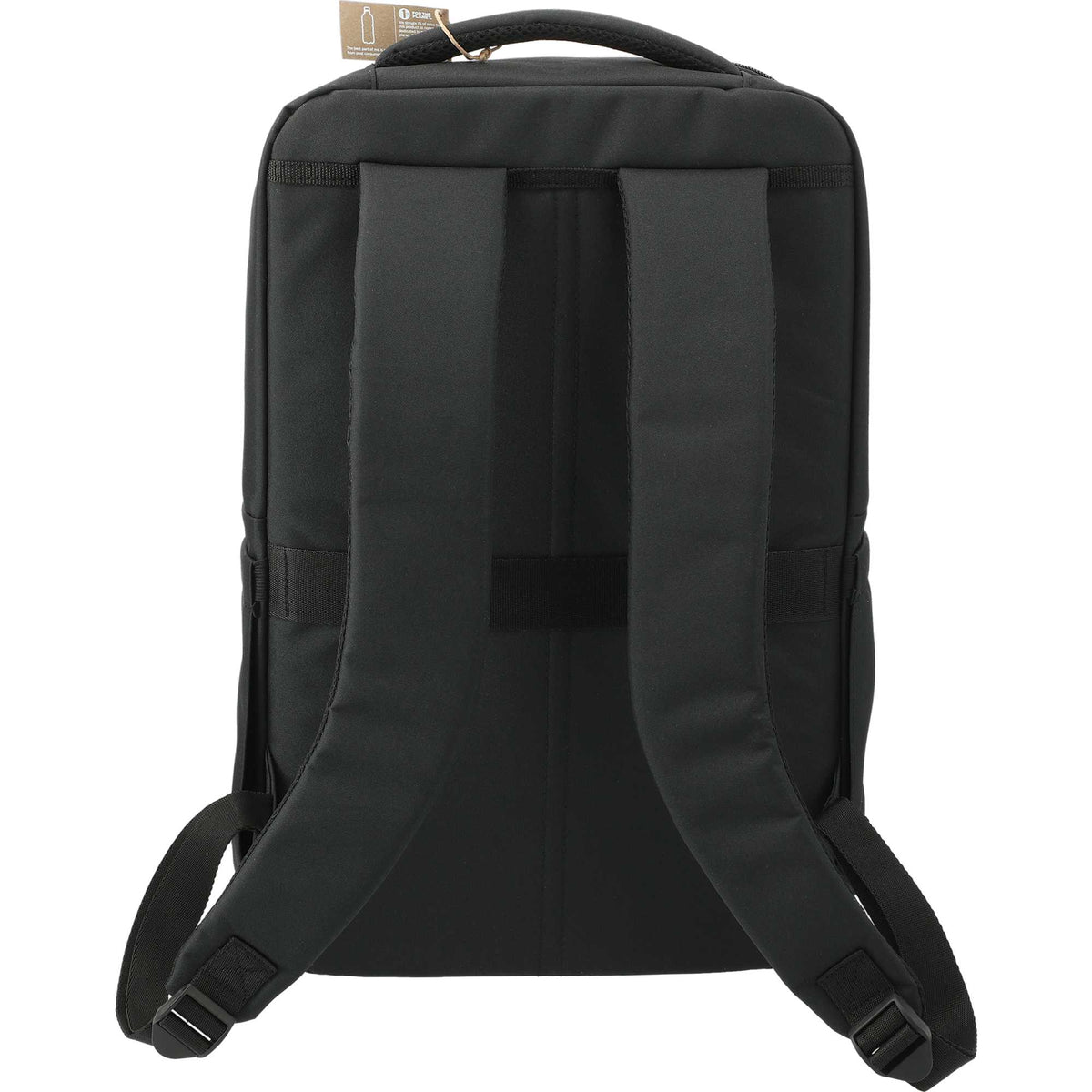Recycled Commuter Laptop Backpack, 17 Inch - Black - Back