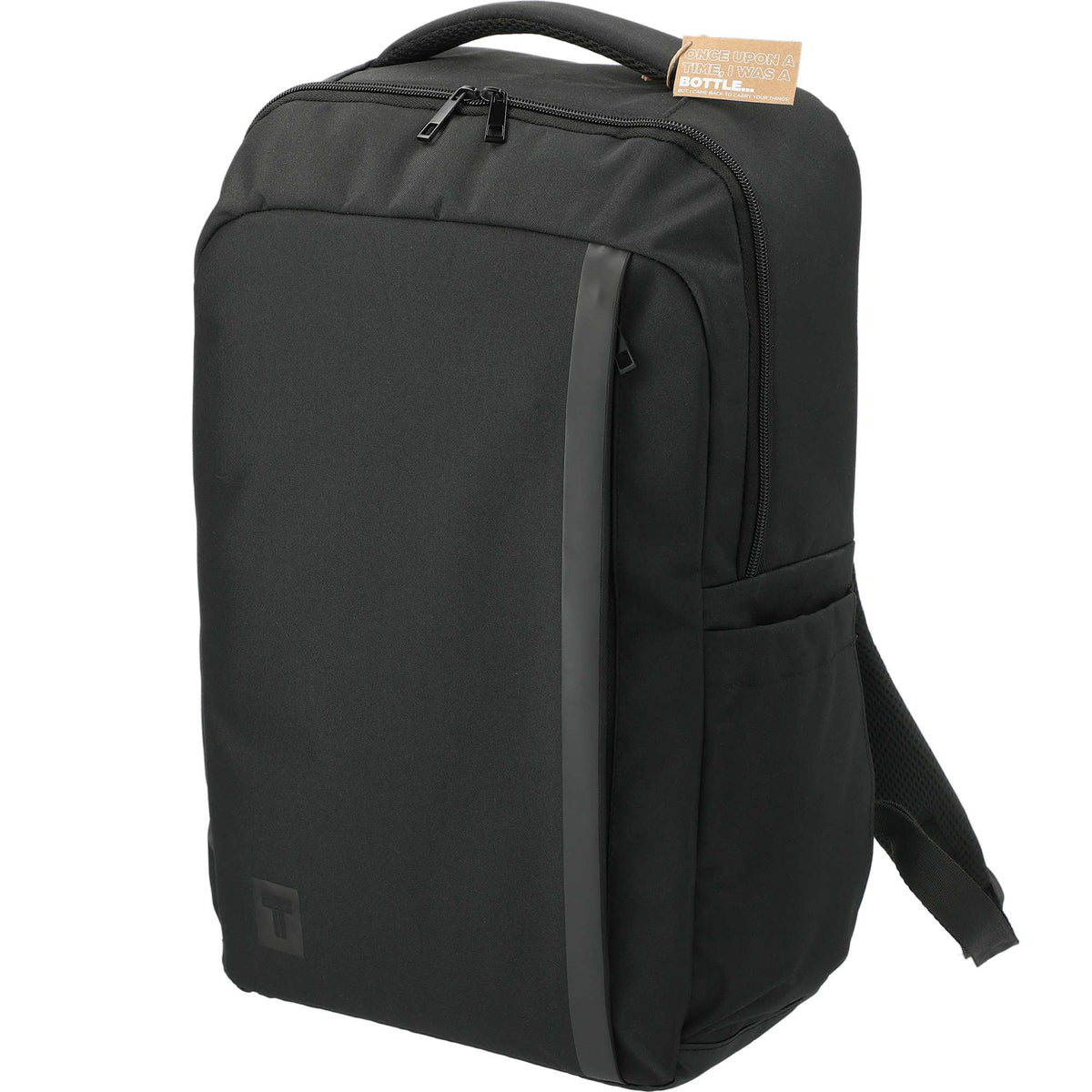Recycled Commuter Laptop Backpack, 17 Inch - Black - Left Angle 3