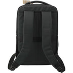 Recycled Commuter Laptop Backpack, 17 Inch Embroidery - Black - Back