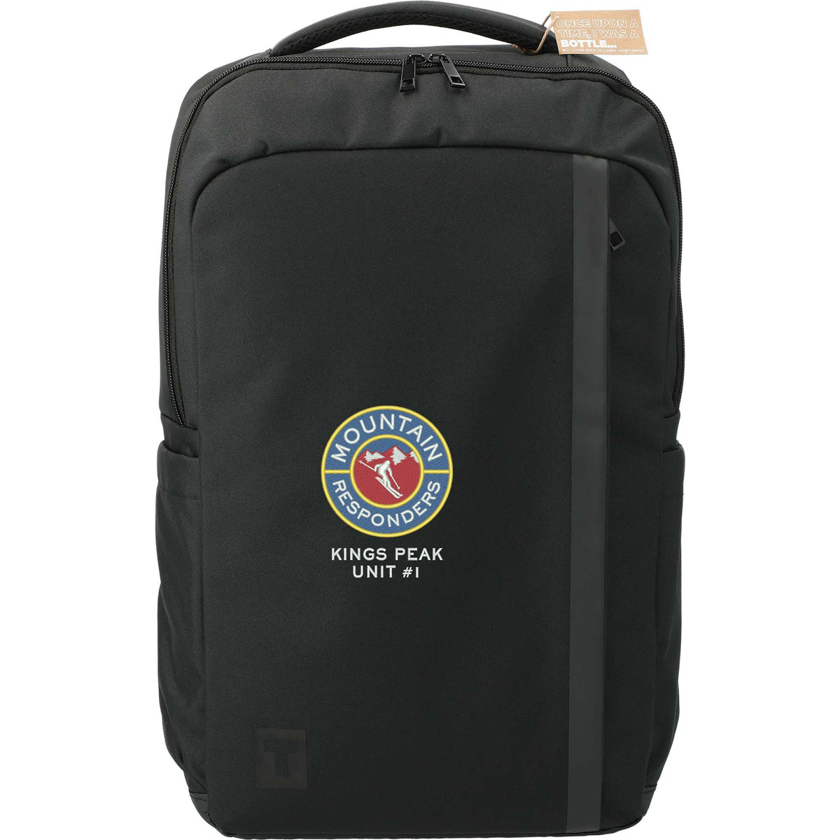 Recycled Commuter Laptop Backpack, 17 Inch Transfer - Black - Front
