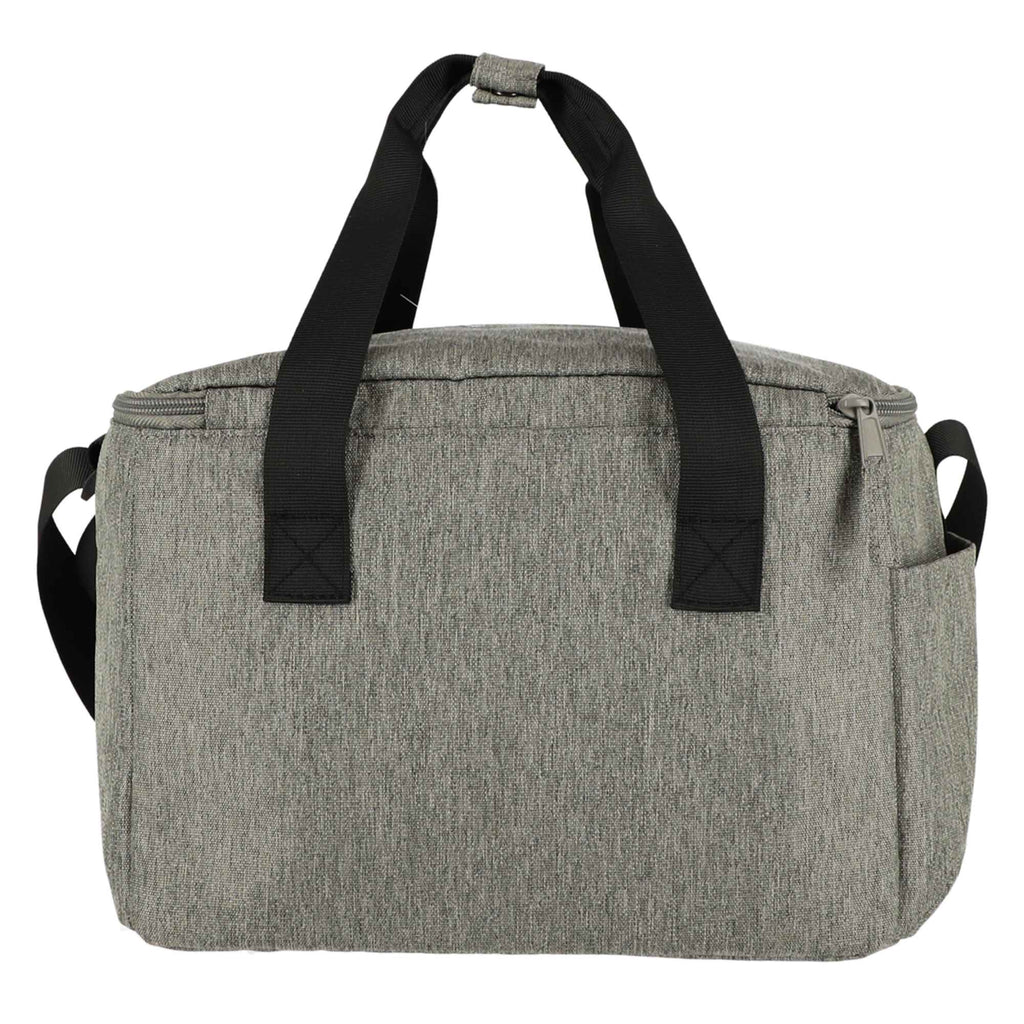 Recycled Cooler Bag with Lash Tab, 12 Cans Embroidery - Gray - Back