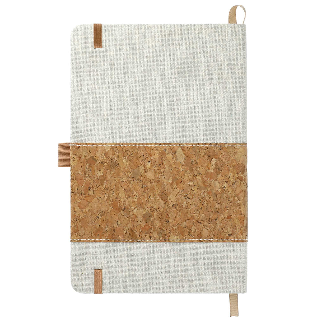 Recycled Cotton and Cork Notebook, 5.5 x 8.5 Inches - Natural - Back