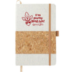 Recycled Cotton and Cork Notebook, 5.5 x 8.5 Inches - Natural - Front