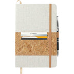 Recycled Cotton and Cork Notebook, 5.5 x 8.5 Inches - Natural - Propped 2