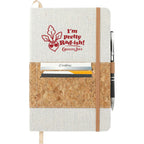 Recycled Cotton and Cork Notebook, 5.5 x 8.5 Inches - Natural - Propped