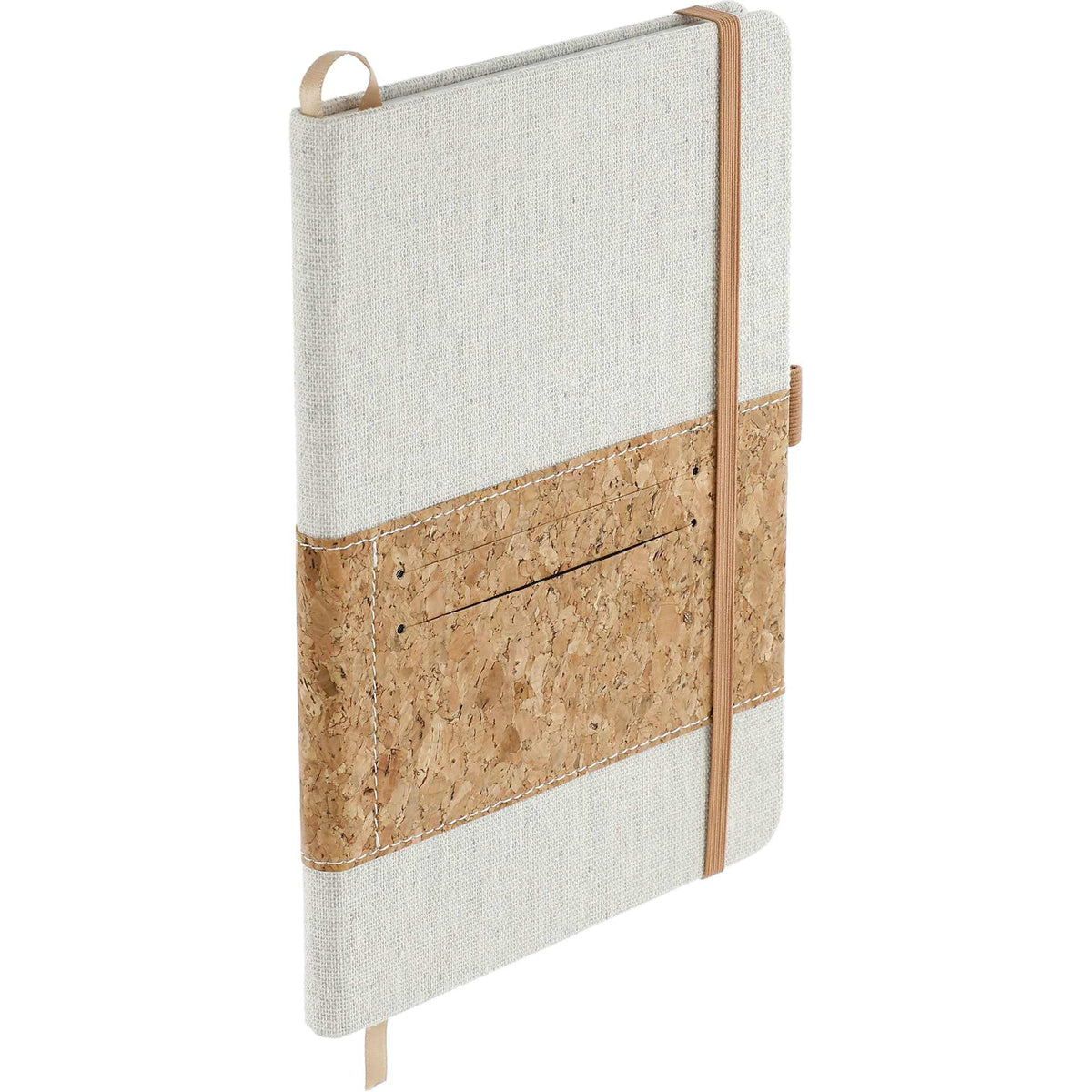Recycled Cotton and Cork Notebook, 5.5 x 8.5 Inches - Natural - Right Angle 2