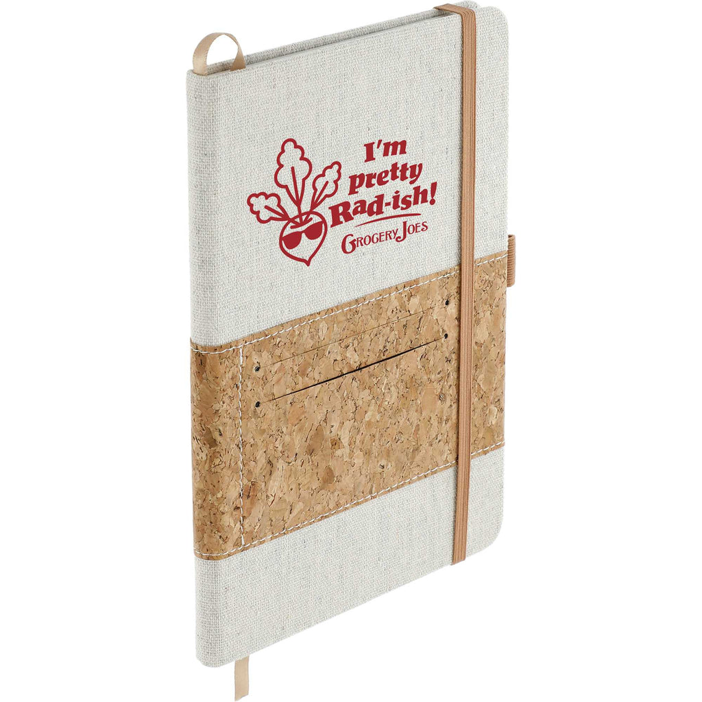 Recycled Cotton and Cork Notebook, 5.5 x 8.5 Inches - Natural - Right Angle