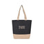 Recycled Cotton and Jute Tote with Side Snaps Embroidery - Black - View 1
