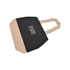 Recycled Cotton and Jute Tote with Side Snaps Embroidery - Black - View 5