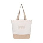 Recycled Cotton and Jute Tote with Side Snaps - Natural - View 1