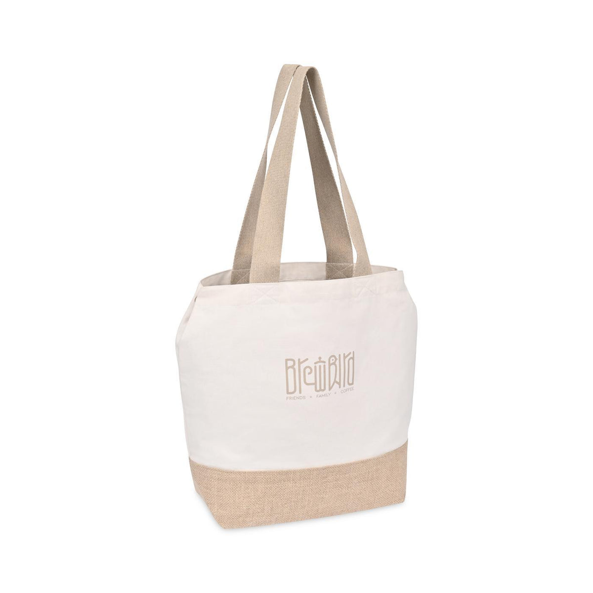 Recycled Cotton and Jute Tote with Side Snaps - Natural - View 3