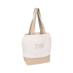 Recycled Cotton and Jute Tote with Side Snaps Transfer - Natural - View 3