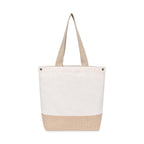 Recycled Cotton and Jute Tote with Side Snaps Transfer - Natural - View 5