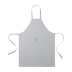 Recycled Cotton Bib Apron with Front Pocket Transfer - Light Grey - View 1