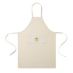 Recycled Cotton Bib Apron with Front Pocket Transfer - Natural - View 1