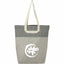 Recycled Cotton Book Tote with U-Handles Embroidery - Natural/Black - Front