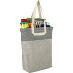 Recycled Cotton Book Tote with U-Handles - Natural/Black - Right Angle 4