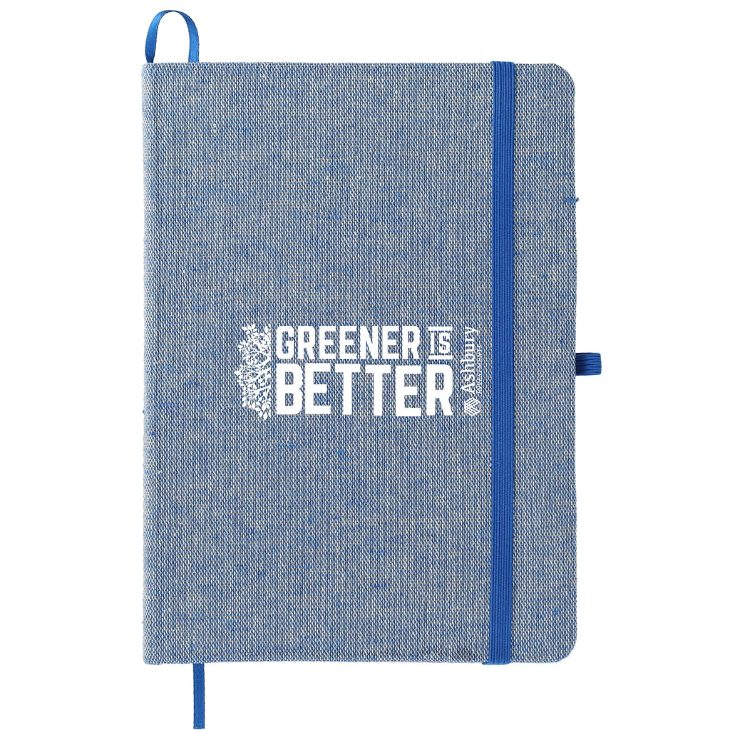 Recycled Cotton Bound Notebook, 5 x 7 Inches - Blue - Front