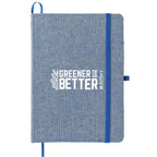Recycled Cotton Bound Notebook, 5 x 7 Inches - Blue - Front