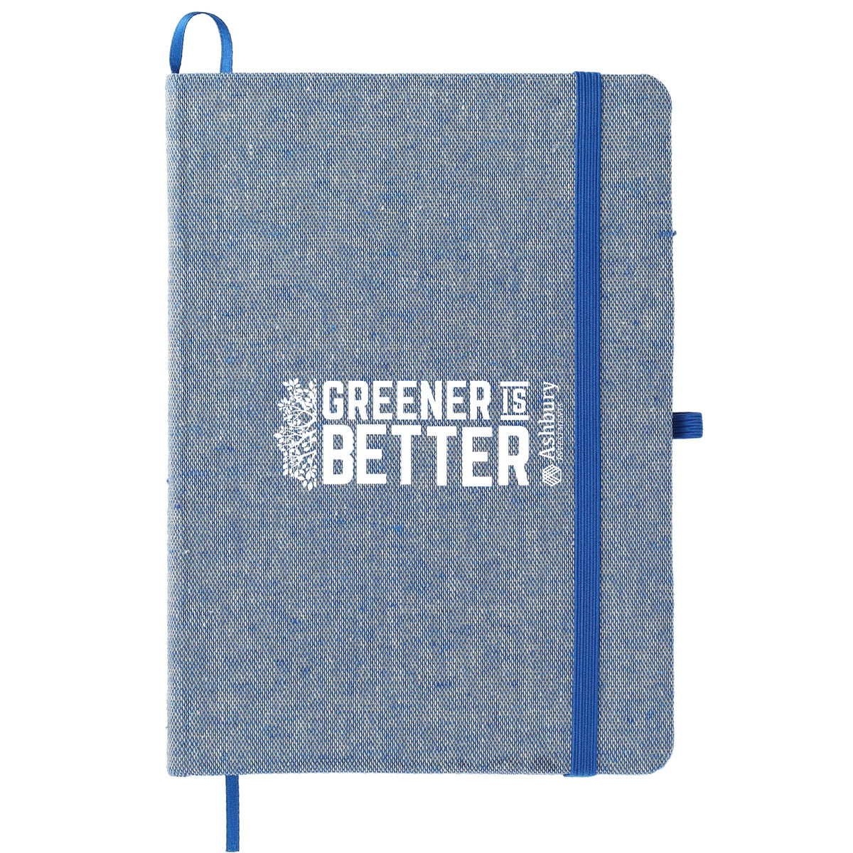 Recycled Cotton Bound Notebook, 5 x 7 Inches - Blue - Front