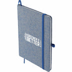 Recycled Cotton Bound Notebook, 5 x 7 Inches - Blue - Left Angle