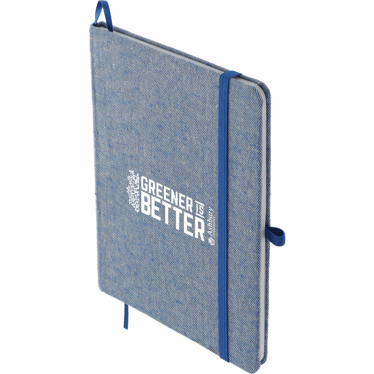 Recycled Cotton Bound Notebook, 5 x 7 Inches - Blue - Left Angle