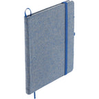 Recycled Cotton Bound Notebook, 5 x 7 Inches - Blue - Right Angle 2