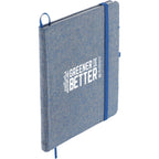 Recycled Cotton Bound Notebook, 5 x 7 Inches - Blue - Right Angle