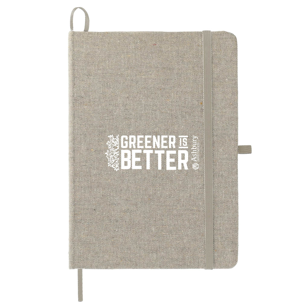 Recycled Cotton Bound Notebook, 5 x 7 Inches - Natural - Greener Better Frt