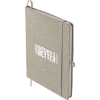 Recycled Cotton Bound Notebook, 5 x 7 Inches - Natural - Left Angle