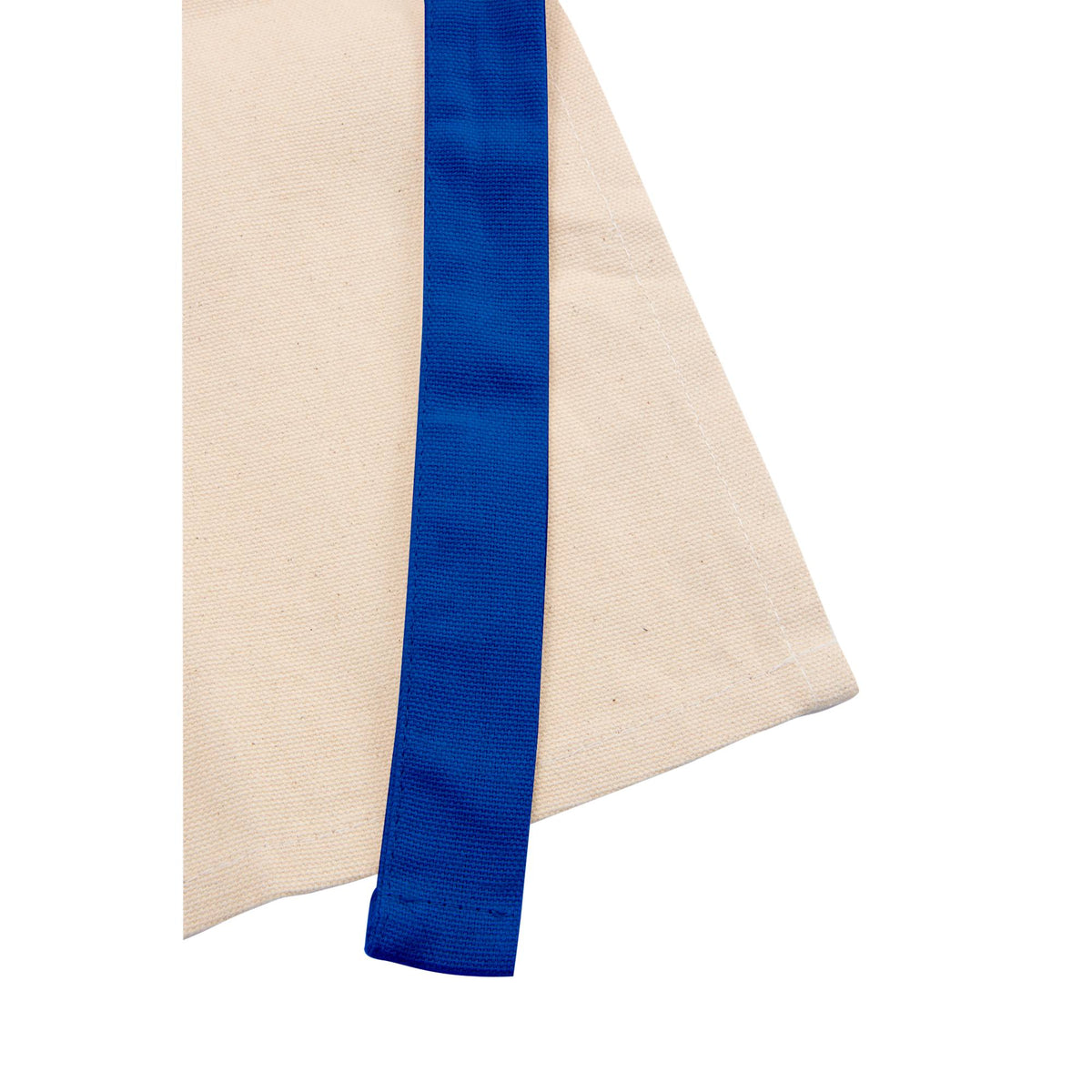 Recycled Cotton Canvas Apron with Two Pockets Embroidery - Blueberry - Detail Left Angle