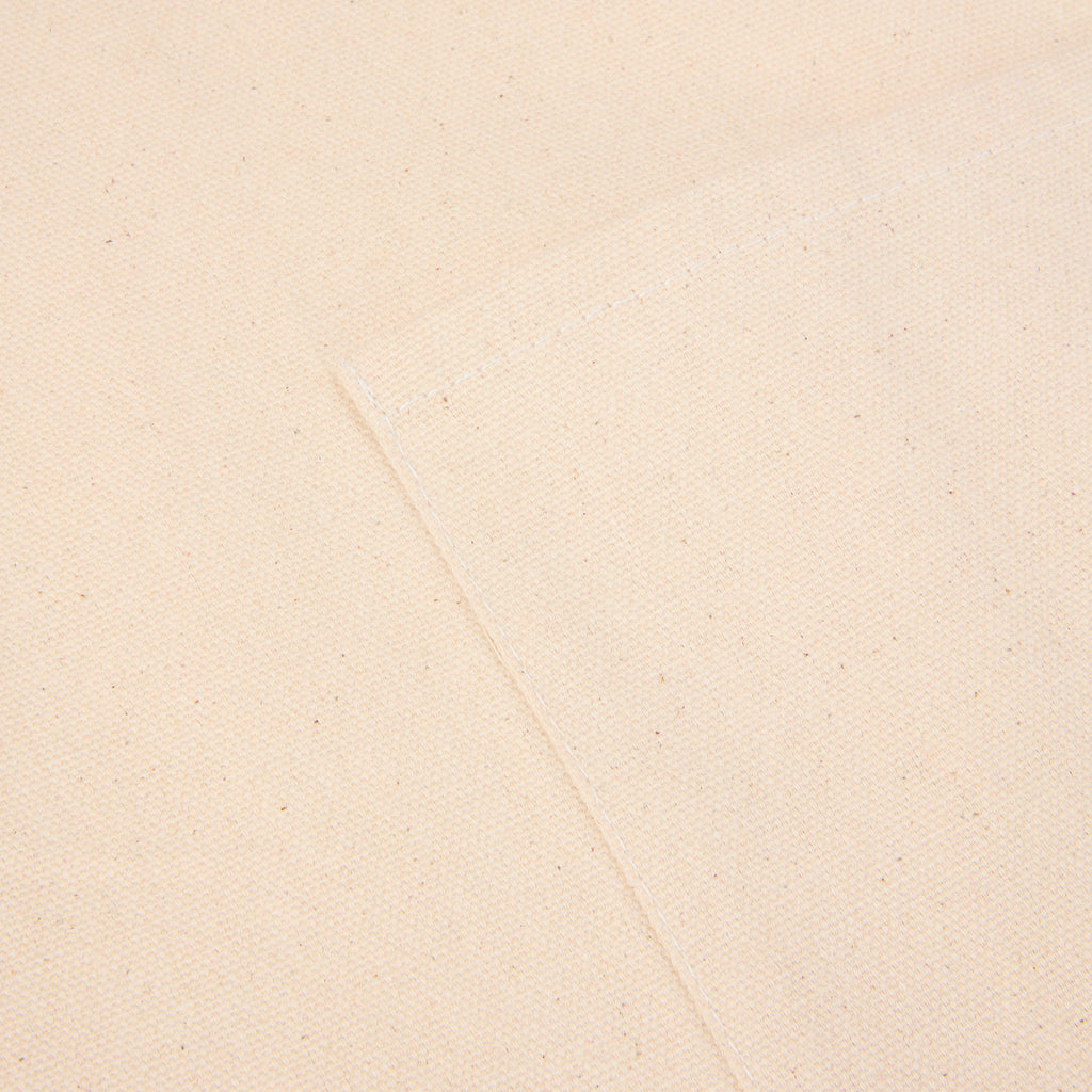 Recycled Cotton Canvas Apron with Two Pockets Embroidery - Tofu - Detail 2