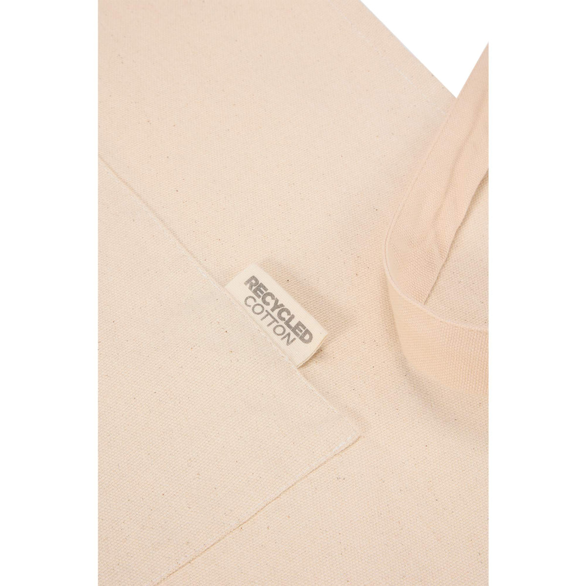 Recycled Cotton Canvas Apron with Two Pockets Embroidery - Tofu - Detail