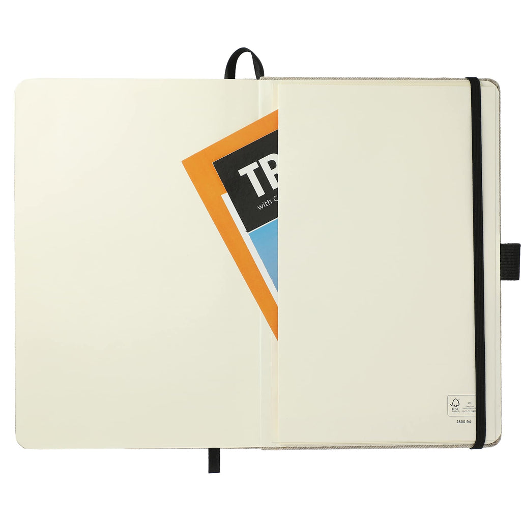 Recycled Cotton Canvas Journal, 5.5 x 8.5 Inches Transfer - Natural - Front 4
