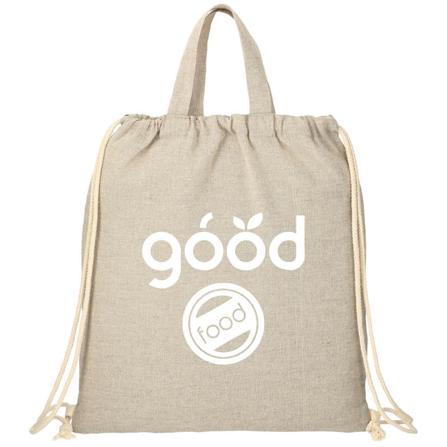 Recycled Cotton Drawstring Bag, 5 oz Full Color