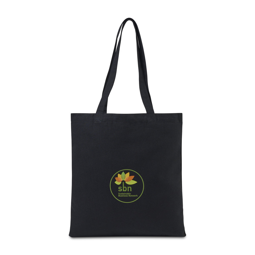 Recycled Cotton Flat Tote, 9 oz - Black - View 1