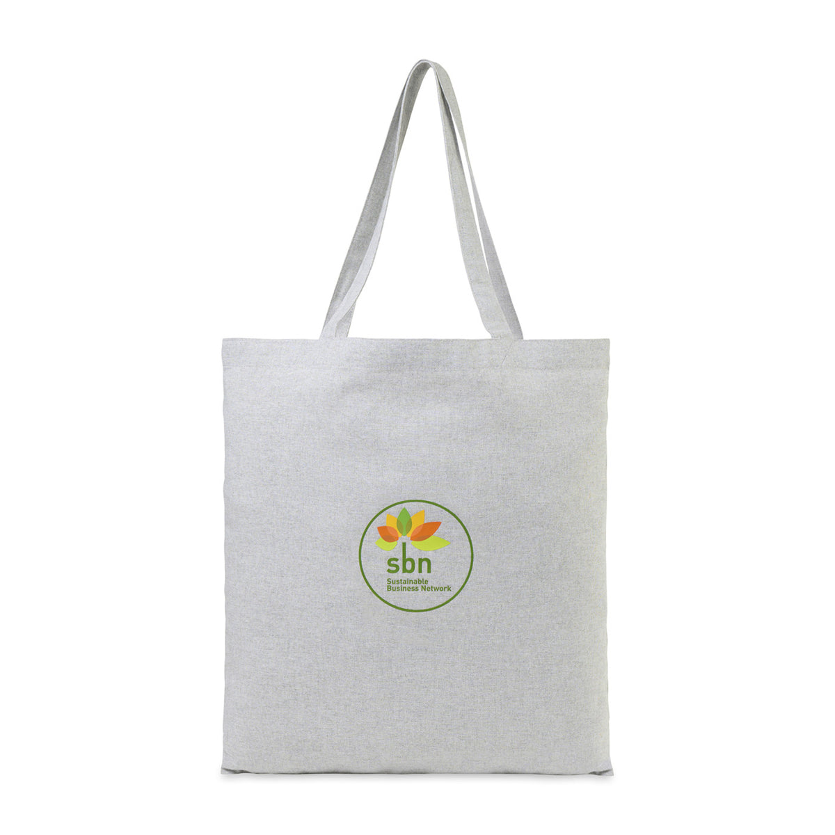 Recycled Cotton Flat Tote, 9 oz - Light Grey - View 1