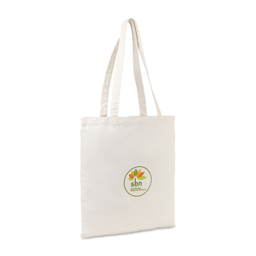 Recycled Cotton Flat Tote, 9 oz - Natural - View 2