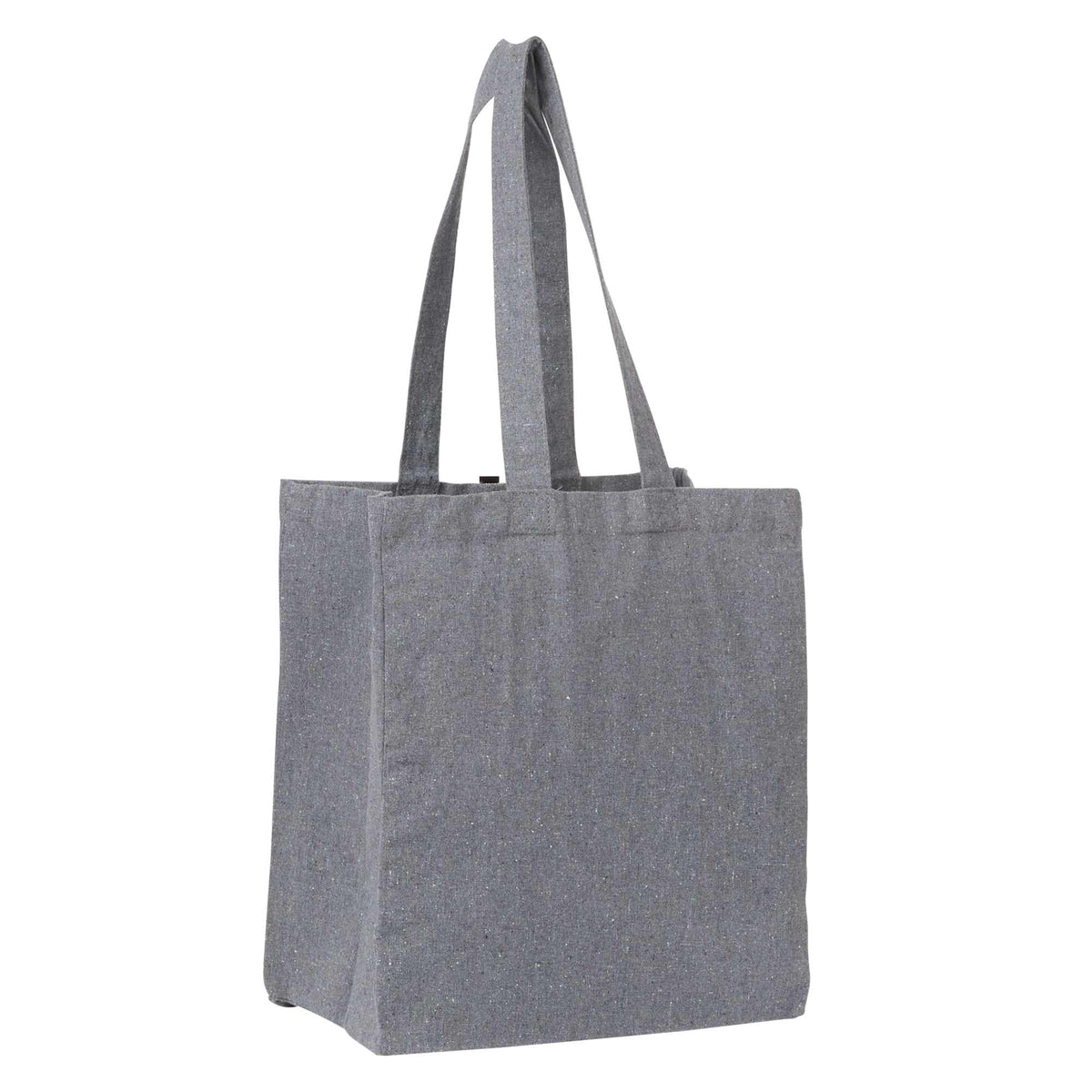 Recycled Cotton Grocery Tote, 7 oz - Multi-Colored - Right Angle