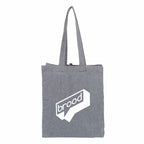 Recycled Cotton Grocery Tote, 7 oz Transfer - Multi-Colored - Front