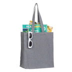 Recycled Cotton Grocery Tote, 7 oz Transfer - Multi-Colored - Propped
