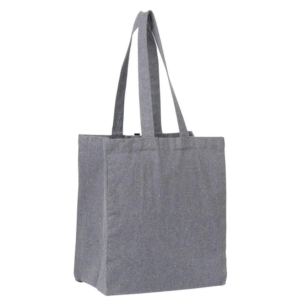 Recycled Cotton Grocery Tote, 7 oz Transfer - Multi-Colored - Right Angle